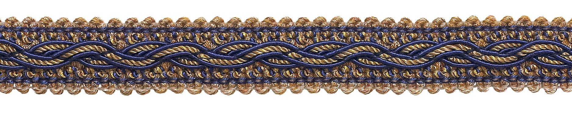 Dekorative Perlenfransen-Borte Mit Gimpen-Bordüre – 7,5 Cm Breit, Für Vorhänge, Kissen & DIY-Projekte (marineblau/beige/blau)