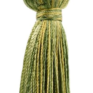 DÉCOPRO 3&quot; (7.5cm) Bell Tassel, 1&quot; (2.5cm) Loop | Craft Tassel #BT3 Lemongrass PR12 (Light Green,Yellow Green,Yellow Gold) Sold Individually
