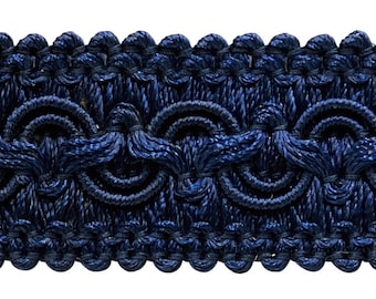 1" (2.5cm) Solid Wide Gimp Braid Trim (0100SG), Navy Blue #J3 (Dark Blue) 10 Yards (30 ft/9.5m)