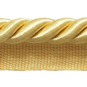 Large Light Gold 3/8&quot; Basic Trim Cord With Sewing Lip, Sold by The Yard , Style# 0038S Color: B7