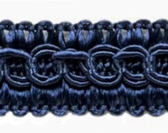 1/2" (1cm) Basic solid Collection Scroll Gimp Braid Trim # 0050SG, Dark Navy Blue #J3 (Dark Blue) 54.6 Yards (164 ft/50m)