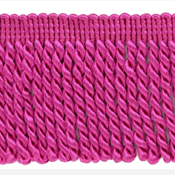 2 1/2" (6 cm) langer Bullion-Fransenbesatz (Stil Nr. EF25), Hot Pink #156 (helles Magenta-Rosa), 5 Yards (15 Fuß/4,5 m)