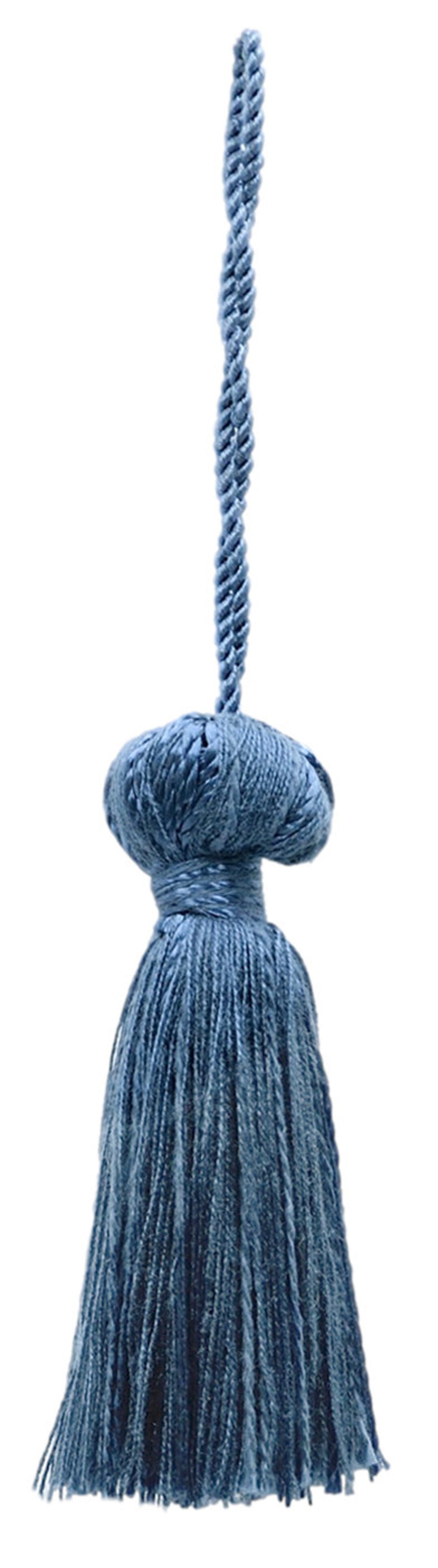 French Blue Craft Tassels - 3 Inch Set Of 2 Rayon Tassels For Home Decor