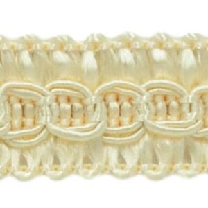 1/2" (1cm) Basic solid Collection Scroll Gimp Braid Trim # 0050SG, Cream Ivory #A2 (Ivory / Cream) 54.6 Yards (164 ft/50m) image 2