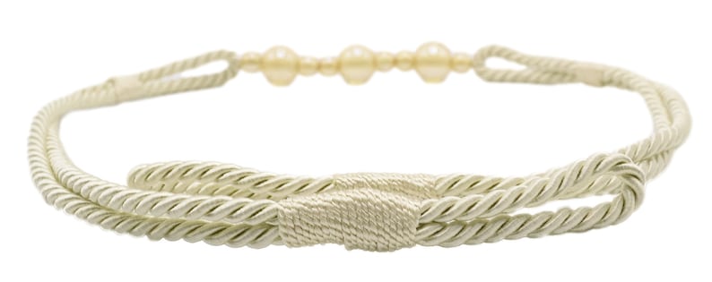 Rope Holdback Tieback, 26" Spread (66cm), Thick (RTB9920BEADED), Cream Ivory #A2 (Cream, Ivory, Off White) Sold Individually image 4