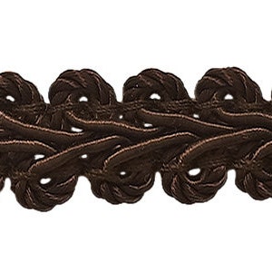 1/2&quot; (1cm) Basic Solid Collection French Gimp Braid Trim # FGS, Mocha Brown #D2 (Dark Chocolate Brown) 10 Yards (30 ft/9.5m)