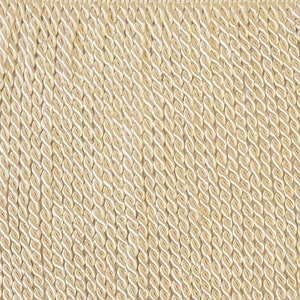 May include: Cream-coloured twisted fringe trim with a woven edge. The fringe is approximately 2.5 cm in length.