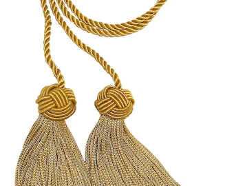 Turkish Head Chair Tie Tassel Chairties, 3 3/4" Tassel (9.5cm), 27" Spread  (BHCT), Dark Gold #C4 (Dark Yellow Gold) Sold Individually