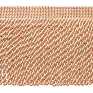 DÉCOPRO 6" (15cm) Decorative Bullion Fringe Trim, Traditional Satiny Finish # BFS6 Light Salmon Orange #E16 5 Yards (15 ft/4.5m)