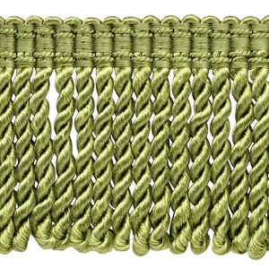 5 Yard Value Pack / 3 inch Long / Bullion Fringe Trim with Decorative Gimp Design / Style BFS3-WVN (22042) / Color Celadon Green - L26