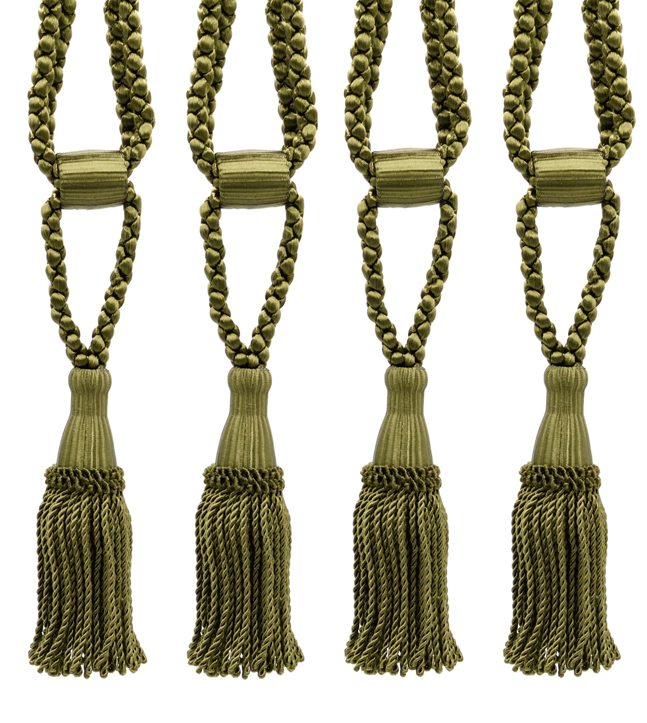 DÉCOPRO Curtain & Drapery Tassel Tieback, Adjustable Cord Length, Tassel Length 5 1/2", Spread 24" # TBC055SPR24, #L50 Set of 4