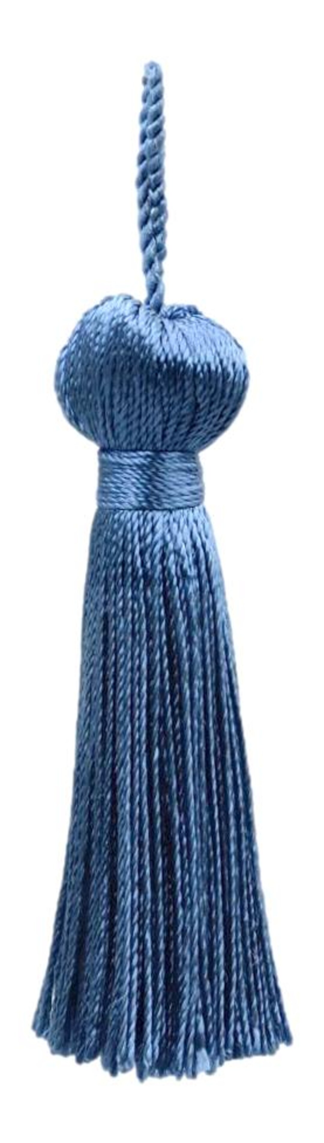 French Blue Craft Tassels - 3 Inch Set Of 2 Rayon Tassels For Home Decor