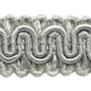 5/8" (1.5cm) Basic Solid Collection Scroll Gimp Braid Trim # 0058SG, Silver Grey #049 (Grey Silver) Sold By The Yard (36"/3 ft/0.9m) image 1