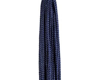 Set of 10 Navy Blue Chainette Tassel, 4 Inch Long with 1 Inch Loop, Basic Trim Collection Style# RT04 Color Dark Navy Blue - J3