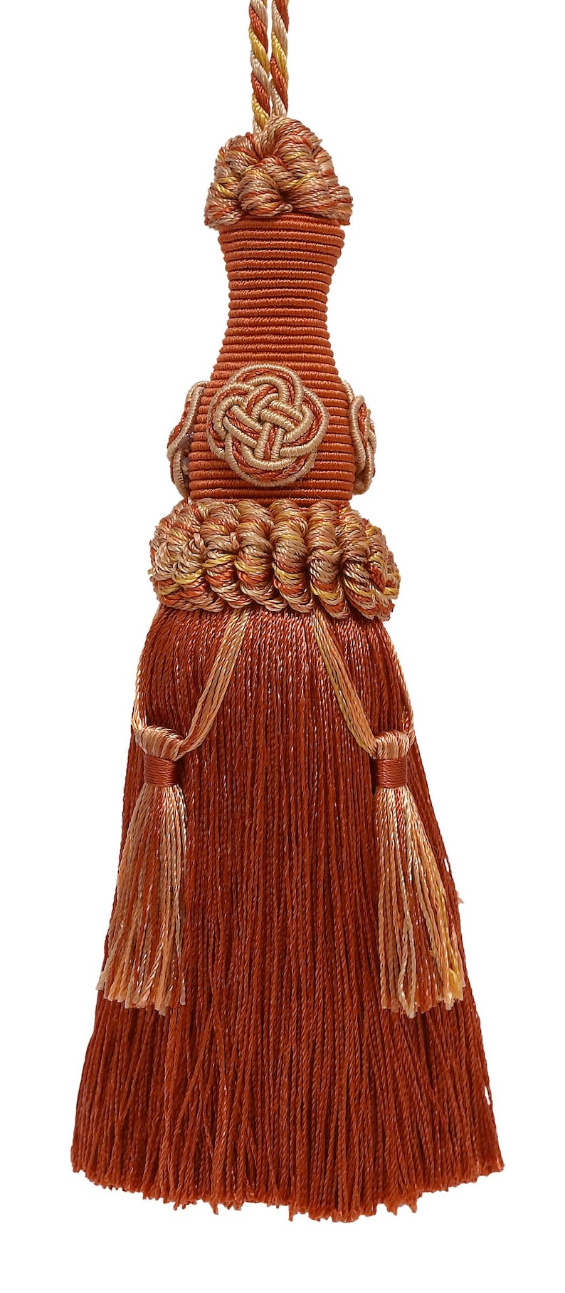 Elegant 6" (15cm) Key Tassel, 4" (10cm) Loop, accented with Rosette and Tassels #6122 Sold Individually image 1