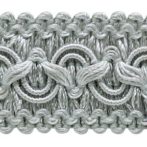 1" (2.5cm) Solid Wide Gimp Braid Trim (0100SG), Cool Grey #79 (Light Grey) Sold By The Yard (36"/3 ft/0.9m)