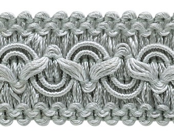 1" (2.5cm) Wide Vintage Decorative Gimp Braid Trim # 0100SG, Cool Grey #79 (Light Grey) 5 Yard Value Pack (4.5m/15 Ft
