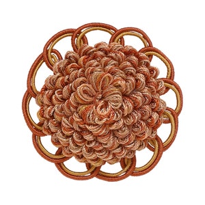 Decorative Rosette 2.5", Rust Gold / Baroque Collection Style# BR Color Cinnamon Toast - 6122