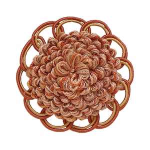 Decorative Rosette 2.5&quot;, Rust Gold / Baroque Collection Style# BR Color Cinnamon Toast - 6122