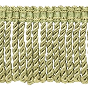 18 Yard Package / 3 inch Long / Bullion Fringe Trim with Decorative Gimp Design / Style BFS3-WVN (22042) / Color Green Mist - L47