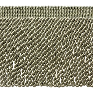 DÉCOPRO 6&quot; (15cm) Decorative Bullion Fringe Trim, Traditional Satiny Finish # BFS6 Dark Grey Green #G15 5 Yards (15 ft/4.5m)