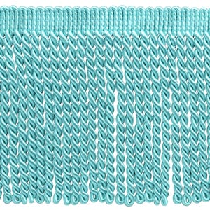 DÉCOPRO 6" (15cm) Decorative Bullion Fringe Trim, Traditional Satiny Finish # BFS6 Aquatic Blue #M17 5 Yards (15 ft/4.5m)