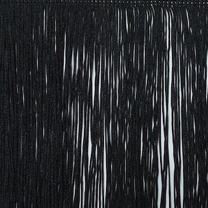 DÉCOPRO 6" (15cm) Chainette Fringe Trim # CF06, Pure Black #K9 (Jet Black) Sold By The Yard (36"/3 ft/0.9m)