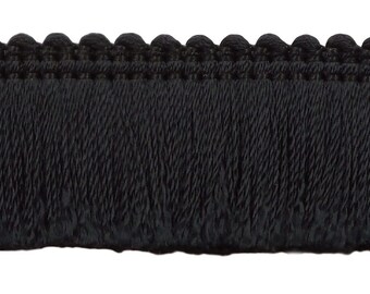 Fransenborte Für Ketten-Optik, 10 Cm Lang, Stil CF04, Tiefschwarz – Pro Yard (0,9 M)