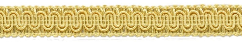 5/8" (1.5cm) Basic Solid Collection Scroll Gimp Braid Trim # 0058SG, Light Gold #B7 (Light Yellow Gold) Sold By The Yard (36"/3 ft/0.9m) image 2