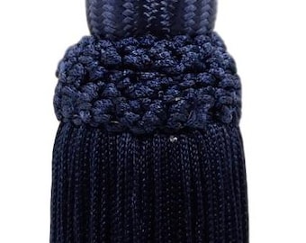 DÉCOPRO Decorative Silky 5" (12.5cm) Key Tassel, 5" (12.5cm) Loop# SKT, Dark Navy Blue #J3 (Dark Blue) Set of 2