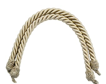 DÉCOPRO Curtain and Drapery Decorative Rope Tieback, Spread 24" (61cm), 3/4" (1.5cm) Thick Cord # RTB075SPR24, Sand Beige #A10A8 Set of 2