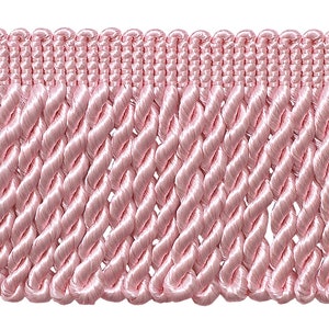 2 1/2&quot; (6cm) long Bullion Fringe Trim (Style# EF25), Light Pink #K11 (Light Baby Pink) Sold By The Yard (36&quot;/3 ft/0.9m)