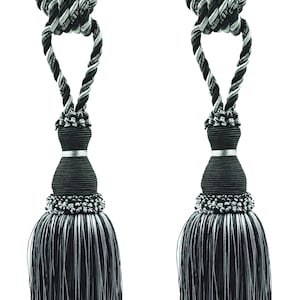 DÉCOPRO Curtain & Drapery Tassel Tieback, Tassel Length 8&quot; (20cm), Spread 30&quot; (76cm) # TBH8 #SGB Set of 2