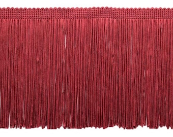DÉCOPRO 4" (10cm) Chainette Fringe Trim # CF04, Dark Wine Red #E10 (Dark Burgundy Red) Sold By The Yard (36"/3 ft/0.9m)