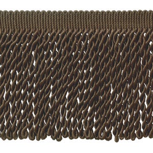DÉCOPRO 6" (15cm) Decorative Bullion Fringe Trim, Traditional Satiny Finish # BFS6 Mocha Brown #D2 27 Yards (82 ft/25m)