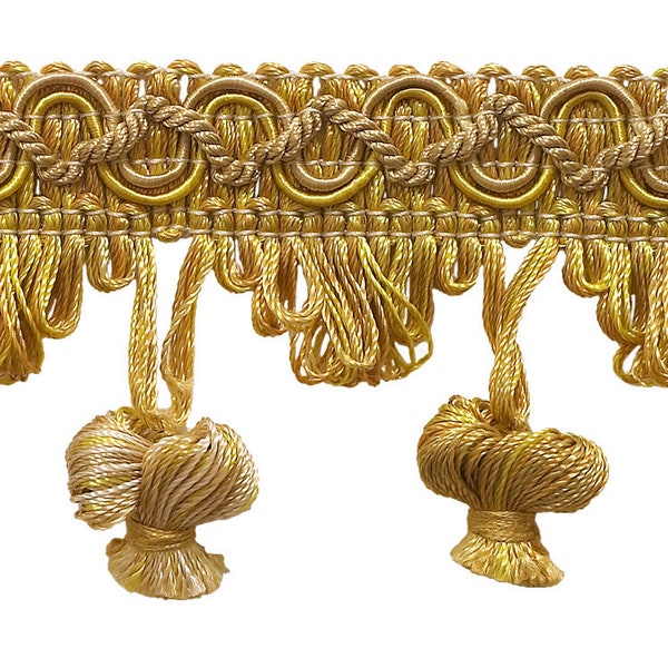 Antique gold 2" Imperial II Onion Tassel Fringe Style# NT2503 Color Rustic Gold - 4975 (Sold by The Yard)
