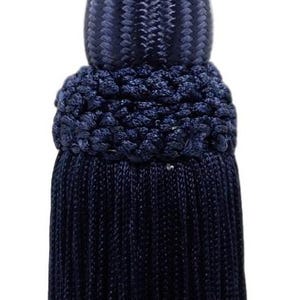 DÉCOPRO Decorative Silky 5&quot; (12.5cm) Key Tassel, 5&quot; (12.5cm) Loop# SKT, Dark Navy Blue #J3 (Dark Blue) Sold Individually