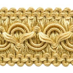 1" (2.5cm) Solid Wide Gimp Braid Trim (0100SG), Light Yellow Gold #50 (Light Gold, Yellow Gold, Golden Yellow) 10 Yards (30 ft/9.5m)