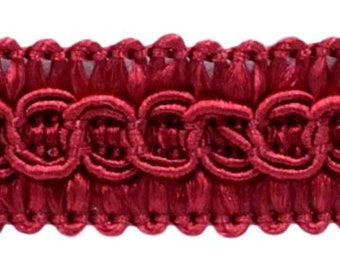 1/2" (1cm) Basic solid Collection Scroll Gimp Braid Trim # 0050SG, Cherry Red #E13 (Dark Crimson Red) 14 Yards (42 ft/12.5m)