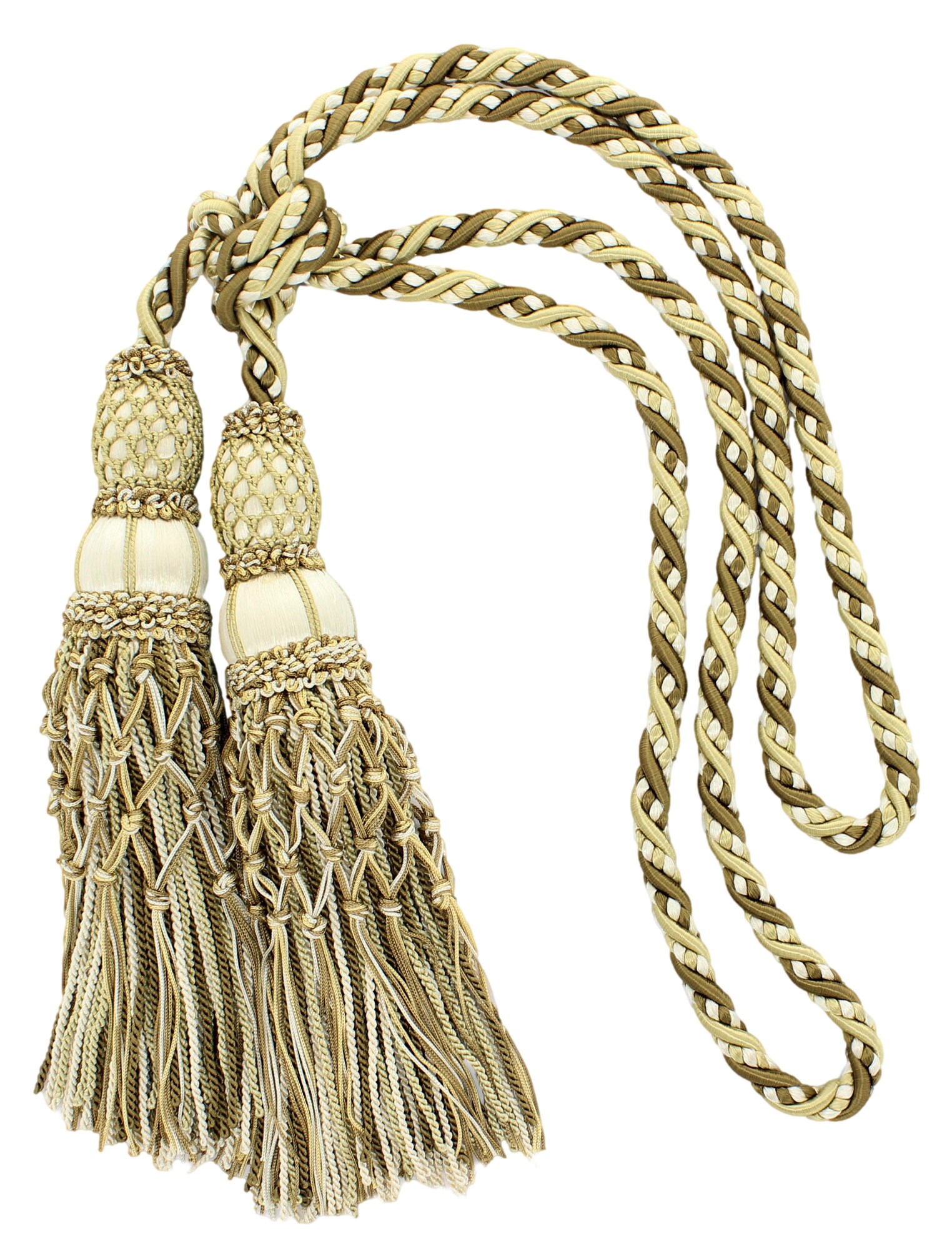Décopro Curtain & Drapery Double Tassel Tieback, Length 10" | 25cm, Spread 38" | 96.5cm # Tbel102 #w149 Sold Individually