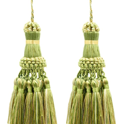Decorative Craft Tassel (CT03EMP-RN), Beachwood Beige Multicolor #W126 (Light Beige, Olive Green, Light Brown) Sold Individually