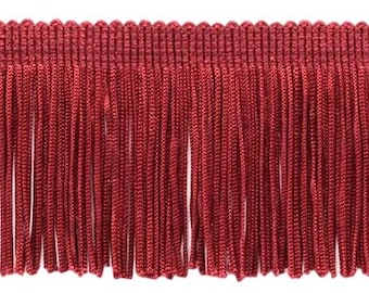 DÉCOPRO 2" (5cm) Chainette Fringe Trim # CF02, Dark Wine Red #E10 (Dark Burgundy Red) 11 Yards (33 ft/10m)