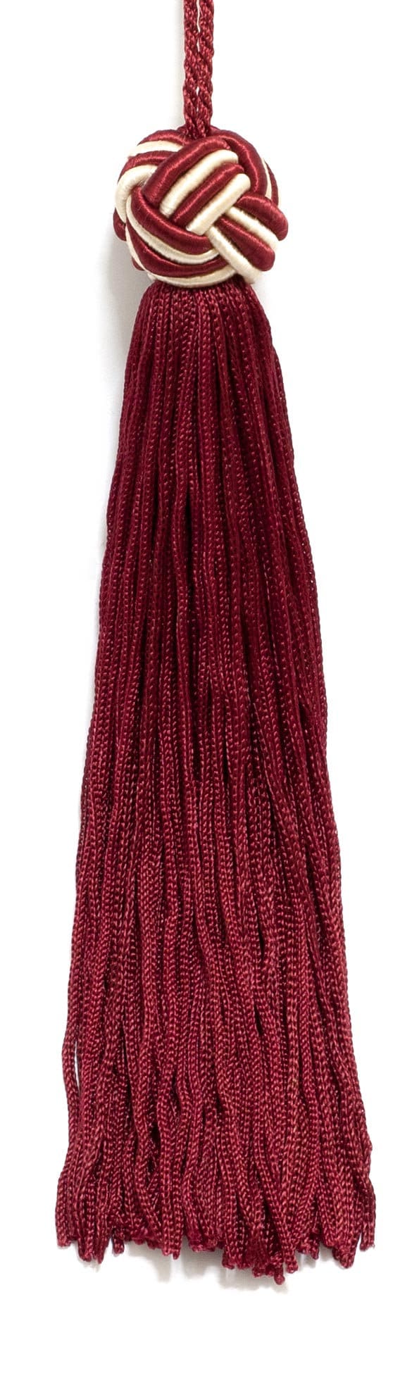 Buy Set of 10 Light Gold, Cherry Red Woven Head Chainette Tassel