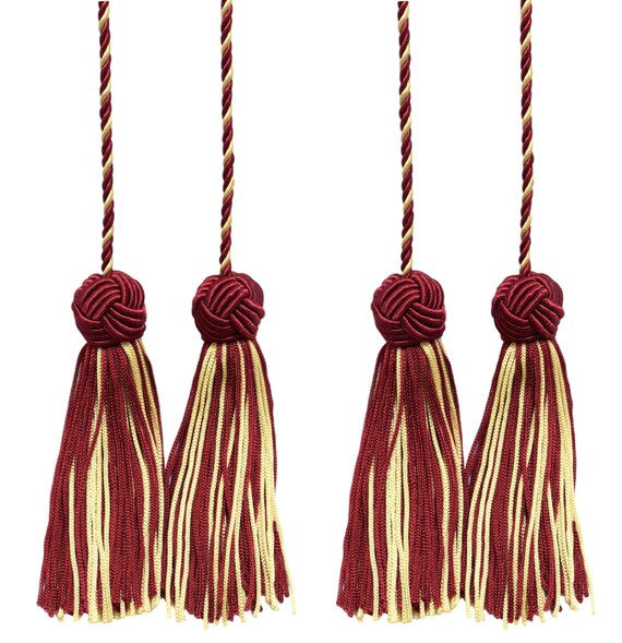 27" Large Rope Tie-Backs For Curtains Or Chairs - Navy, Burgundy, Or Gold 6 thumbnail image