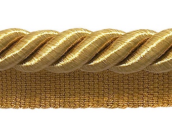 Cordoncino dorato intrecciato da 5 mm per artigianato, 2 rotoli di nastro dorato per cucito, decorazioni domestiche (16,5 cm per rotolo
