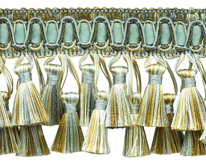 Blue Green Tassel Fringe, by the Yard Fringe Etsy