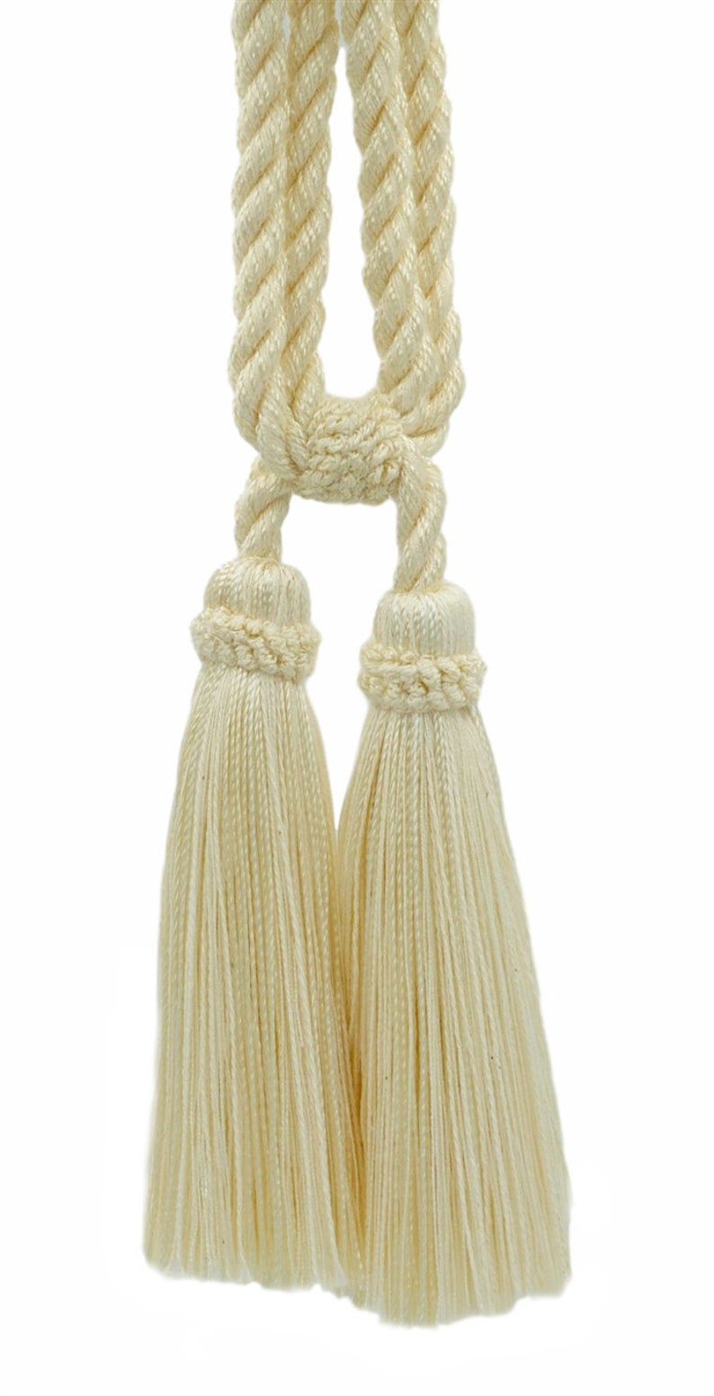 |38 Cord|Styl Beautiful Offwhite Curtain /& Drapery Double Tassel Tieback|5 12 tassel|27 Spread embrace Set of 4