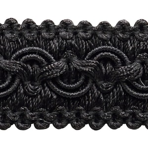 Passamaneria larga Gimp da 1" (2,5 cm) (0100SG), nero puro #K9 (nero jet) venduta tagliata su misura (36"/3 piedi/0,9 m)