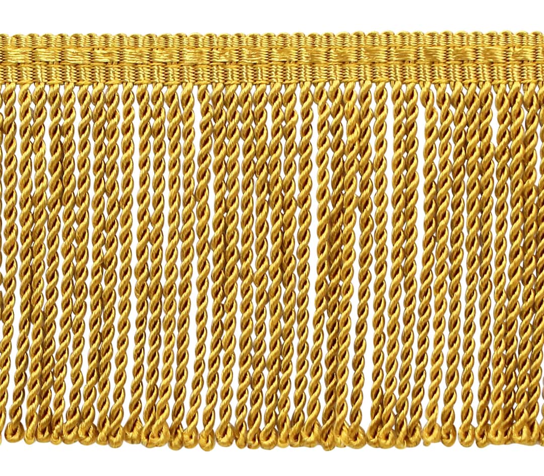 2 inch Long Gold Thin Bullion Fringe Trim, Style#BFT2 Color: C4, Sold by The Yard