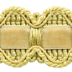 3cm (1 1/4&quot;) Basic Trim Collection Velvet Gimp Braid Trim (0125VLTG-PY), #50 (Light Gold, Yellow Gold, Golden Yellow), Sold By The Yard